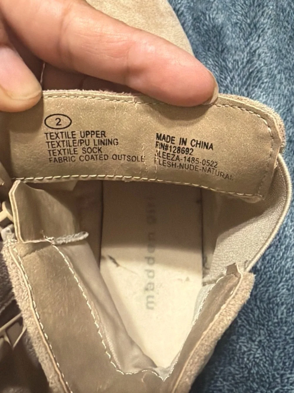 Girls size 2Y Suede  Ankle Boots in Tan